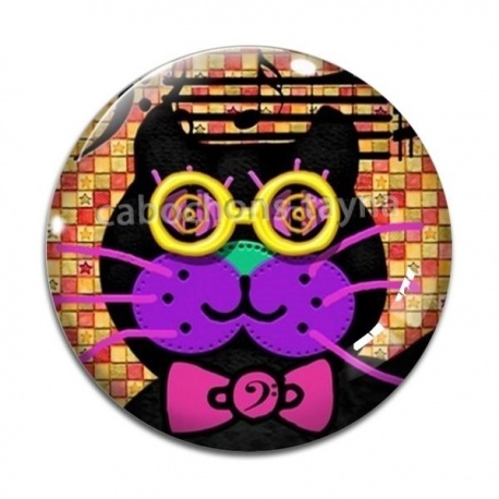 Cabochon Verre - chat