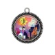 Pendentif Cabochon Argent - chat