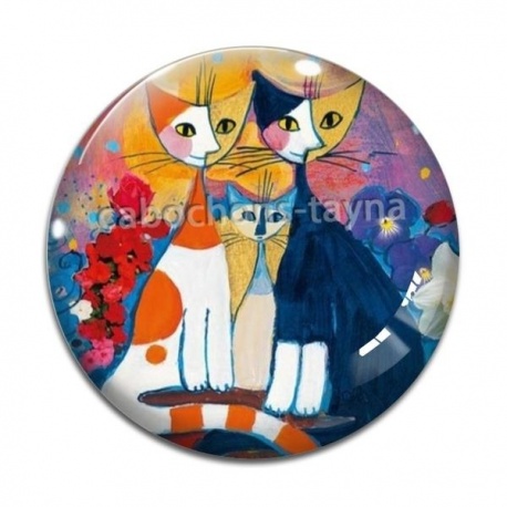 Cabochon Verre - chat