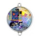 Connecteur Cabochon Argent - chat