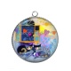 Pendentif Cabochon Argent - chat
