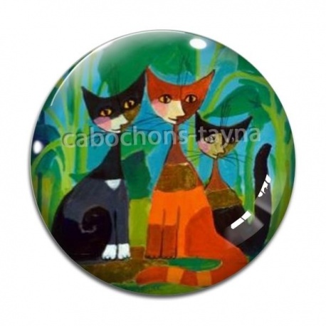 Cabochon Verre - chat