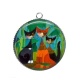 Pendentif Cabochon Argent - chat