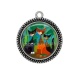 Pendentif Cabochon Argent - chat