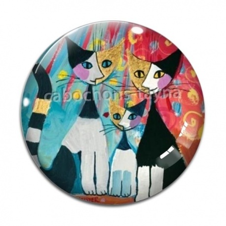 Cabochon Verre - chat