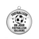 Pendentif Cabochon Argent - footballeur un jour footballeur toujours