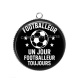 Pendentif Cabochon Argent - footballeur un jour footballeur toujours