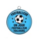 Pendentif Cabochon Argent - footballeur un jour footballeur toujours