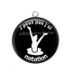Pendentif Cabochon Argent - j'peux pas j'ai natation