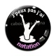 Cabochon Verre - j'peux pas j'ai natation