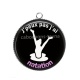 Pendentif Cabochon Argent - j'peux pas j'ai natation