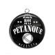 Pendentif Cabochon Argent - roi de la pétanque