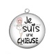 Pendentif Cabochon Argent - je suis une chieuse