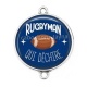 Connecteur Cabochon Argent - rugbyman qui déchire