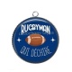 Pendentif Cabochon Argent - rugbyman qui déchire