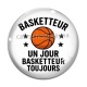 Cabochon Verre - basketteur un jour basketteur toujours