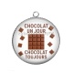 Pendentif Cabochon Argent - chocolat un jour chocolat toujours