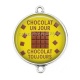 Connecteur Cabochon Argent - chocolat un jour chocolat toujours