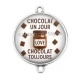 Connecteur Cabochon Argent - chocolat un jour chocolat toujours
