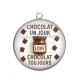 Pendentif Cabochon Argent - chocolat un jour chocolat toujours