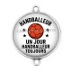 Connecteur Cabochon Argent - handballeur un jour handballeur toujours
