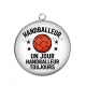 Pendentif Cabochon Argent - handballeur un jour handballeur toujours