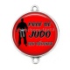 Connecteur Cabochon Argent - prof de judo qui déchire