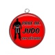 Pendentif Cabochon Argent - prof de judo qui déchire