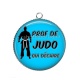 Pendentif Cabochon Argent - prof de judo qui déchire
