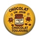 Cabochon Résine - chocolat un jour chocolat toujours