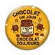 Cabochon Verre - chocolat un jour chocolat toujours