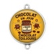 Connecteur Cabochon Argent - chocolat un jour chocolat toujours