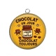 Pendentif Cabochon Argent - chocolat un jour chocolat toujours