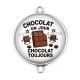 Connecteur Cabochon Argent - chocolat un jour chocolat toujours