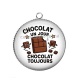 Pendentif Cabochon Argent - chocolat un jour chocolat toujours