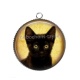 Pendentif Cabochon Argent - chat