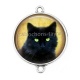Connecteur Cabochon Argent - chat