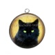 Pendentif Cabochon Argent - chat