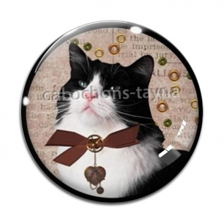 Cabochon Verre - chat