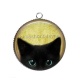 Pendentif Cabochon Argent - chat