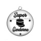 Pendentif Cabochon Argent - super gendarme