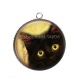 Pendentif Cabochon Argent - chat
