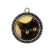 Pendentif Cabochon Argent - chat