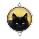 Connecteur Cabochon Argent - chat