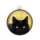 Pendentif Cabochon Argent - chat