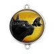 Connecteur Cabochon Argent - chat