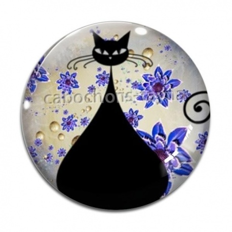 Cabochon Verre - chat