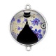 Connecteur Cabochon Argent - chat