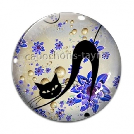 Cabochon Verre - chat