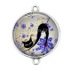 Connecteur Cabochon Argent - chat